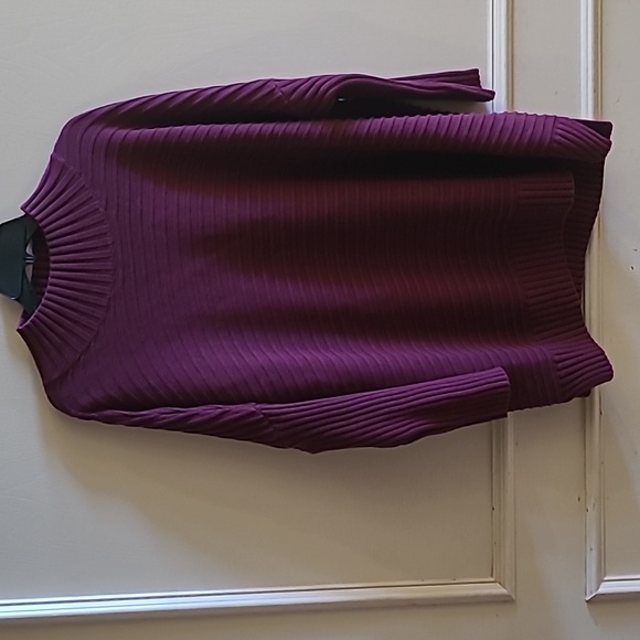 French Connection Sweaters - French Connection Mozart Ribbed High Neck Sweater Purple Women's Large NWOT